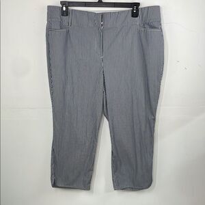 Lane Bryant The Allie Crop Pants gray white stripes size 20